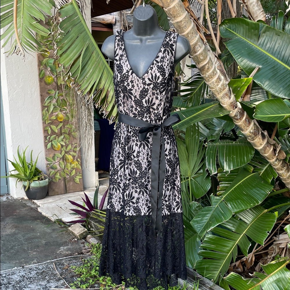 Adriana, Papel lace sheer dress with bow